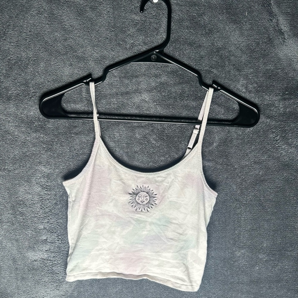 White Sun Embroidered Women's Crop Top